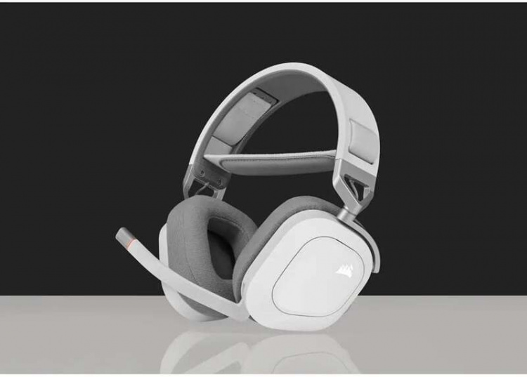 Corsair HS80 RGB Trådlös - Headset med mikrofon, vit