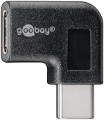 Goobay Adapter USB-C™ till USB-C™ 90°, svart USB-C™ uttag > USB-C™ plugg