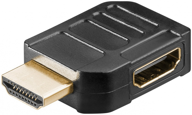 Goobay HDMI™-adapter, Guldpläterad (4K @ 60 Hz) HDMI™-uttag (typ A) > HDMI™ kontakt (typ A) 90 ° Goobay HDMI™-adapter, Guldpläterad (4K @ 60 Hz) HDMI™-uttag (typ A) > HDMI™ kontakt (typ A) 90 °
