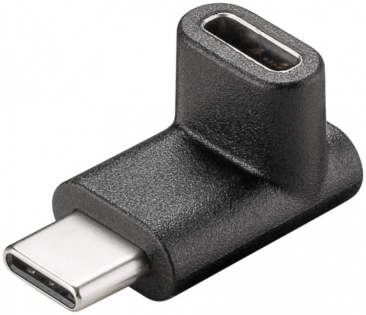 Goobay Adapter USB-C™ till USB-C™ 90°, svart USB-C™ uttag > USB-C™ plugg Goobay Adapter USB-C™ till USB-C™ 90°, svart USB-C™ uttag > USB-C™ plugg