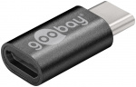 Goobay Adapter USB-C™ till USB 2.0 Micro-B, grå USB-C™ plugg > USB 2,0 mikro uttag (typ B) Goobay Adapter USB-C™ till USB 2.0 Micro-B, grå USB-C™ plugg > USB 2,0 mikro uttag (typ B)
