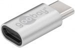 Goobay Adapter USB-C™ till USB 2.0 Micro-B, silver USB-C™ plugg > USB 2,0 mikro uttag (typ B)