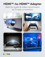 Goobay HDMI™-adapter, koppling, guldpläterad, 8K @ 60 Hz HDMI™-uttag (typ A) > HDMI™-uttag (typ A) Goobay HDMI™-adapter, koppling, guldpläterad, 8K @ 60 Hz HDMI™-uttag (typ A) > HDMI™-uttag (typ A)