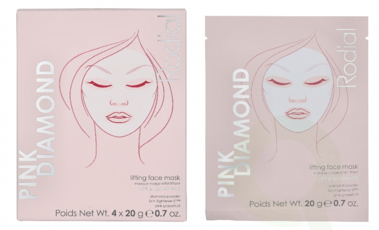 Rodial Pink Diamond Lifting Face Mask 80 gr 4x20gr