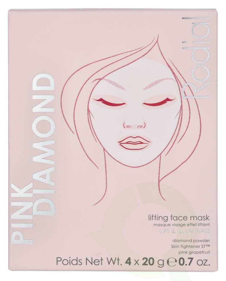 Rodial Pink Diamond Lifting Face Mask 80 gr 4x20gr