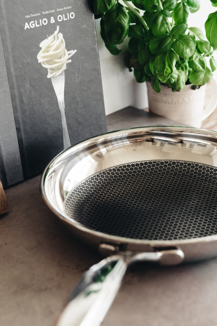 Heirol Pro Steelsafe -stekpanna, rostfritt stål + non-stick-beläggning, 24 cm.