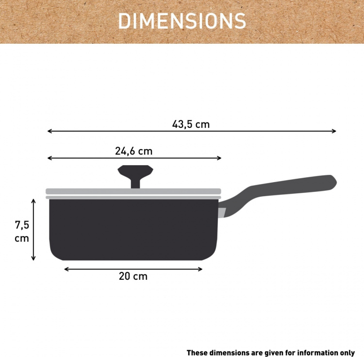 Tefal (RE)NEW+ -Sauteuse, 24 cm, keramisk beläggning, grå Tefal (RE)NEW+ -Sauteuse, 24 cm, keramisk beläggning, grå