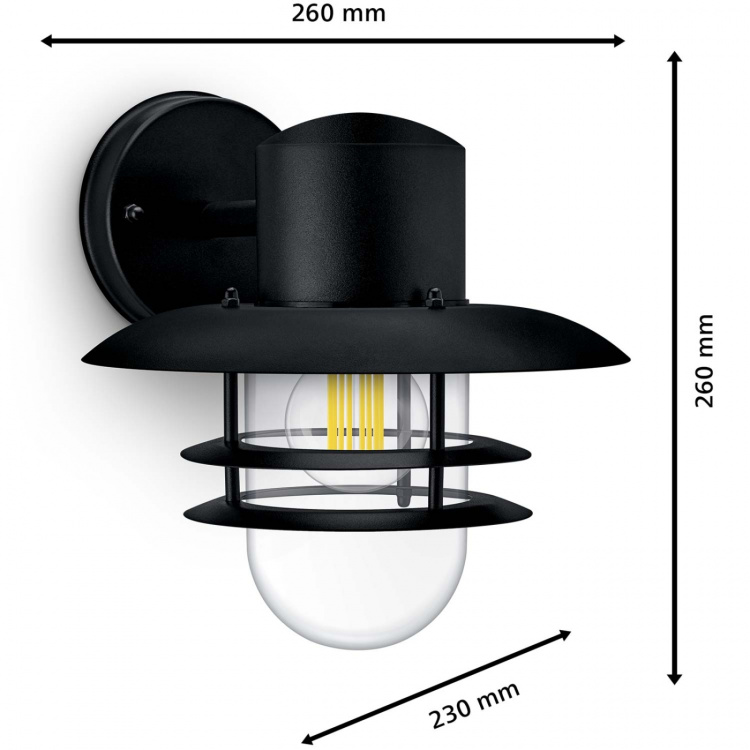 Philips Inyma Väggarmatur (E27-sockel) IP44 Svart