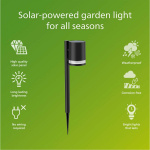 Philips Fyce Trädgårdslampa Rak Solcell Ultra Efficient LED 200lm Svart