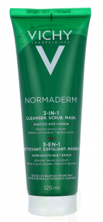 Vichy Normaderm Cleanser 3 In 1 Acne Treatment 125 ml Scrub+ Cleanser+ Mask, Sensitive Skin