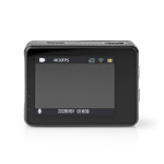 Nedis Action Cam | Dobbelt Skærm | 4K@30fps | 16 MPixel | Vandtæt op til: 30.0 m | 90 min | Wi-Fi | App tilgængelig til: Android™ / IOS | Montering inkluderet | Sort