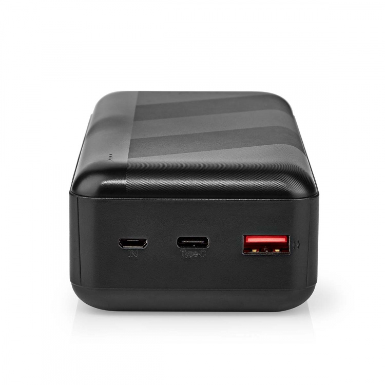 Nedis Powerbank | 30000 mAh | 1.5 / 2.0 / 3.0 A | Antal output: 2 | Output tilslutning: 1x USB-A / 1x USB-C™ | Input forbindels: 1x Micro USB / 1x USB-C™ | PD3.0 20W | Lithium-polymer