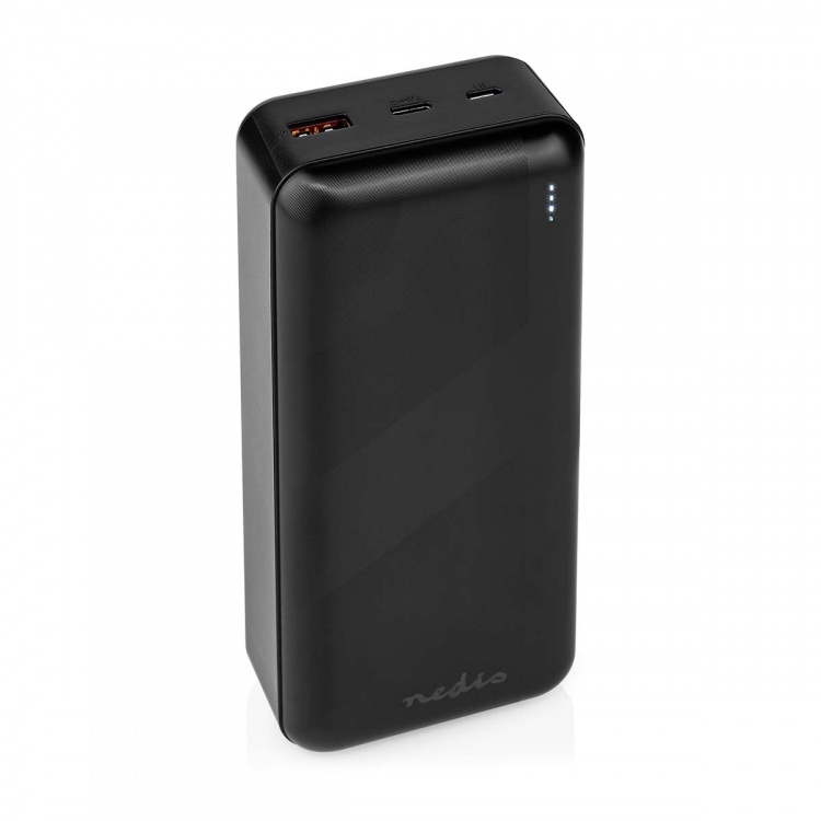 Nedis Powerbank | 30000 mAh | 1.5 / 2.0 / 3.0 A | Antal output: 2 | Output tilslutning: 1x USB-A / 1x USB-C™ | Input forbindels: 1x Micro USB / 1x USB-C™ | PD3.0 20W | Lithium-polymer