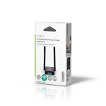 Nedis Netværk dongle | Wi-Fi | AC1200 | 2.4/5 GHz (Dual Band) | USB3.0 | Wi-Fi-hastighed total: 1200 Mbps | Windows 10 / Windows 11 / Windows 8