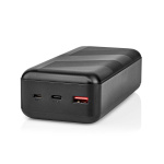 Nedis Powerbank | 32000 mAh | 2.4 / 3.0 / 3.25 A | Antal output: 2 | Output tilslutning: 1x USB-A / 1x USB-C™ | Input forbindels: 1x Micro USB / 1x USB-C™ | PD3.0 45W / PD3.0 65W | Lithium-polymer