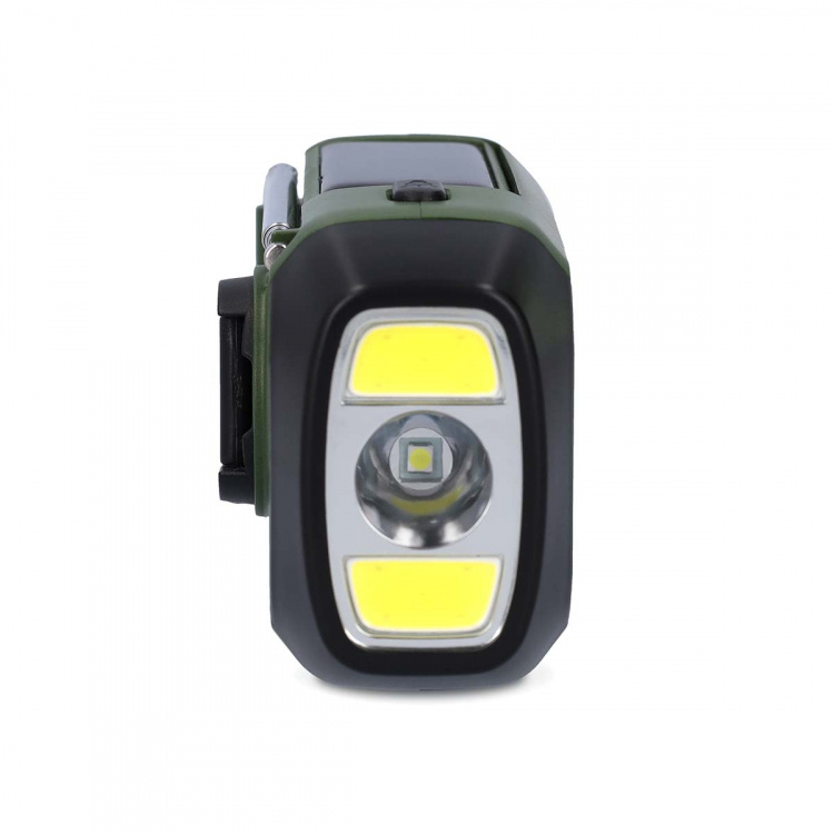 Nedis Nødradio | Bærbart design | DAB+ / FM | Batteri / Håndsving / Solar Powered / USB Drevet | Vækkeur | Grøn / Sort