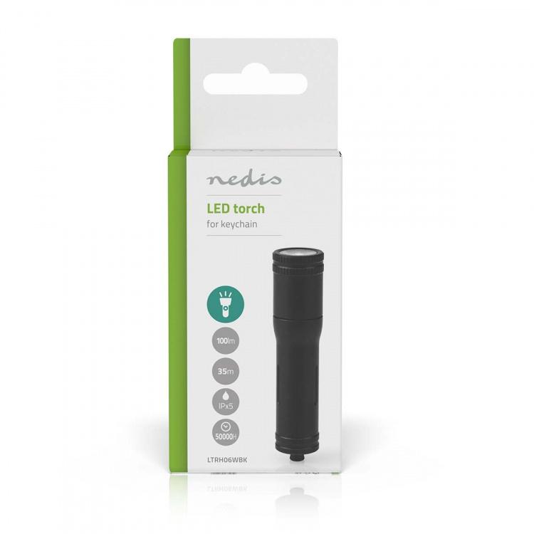 Nedis LED lygte | Batteri | 1.5 V DC | 3 W | 1x AAA/LR03 | Nominel lysstrøm: 100 lm | Lysområde: 35 m | Stråler Vinkel: 10 °