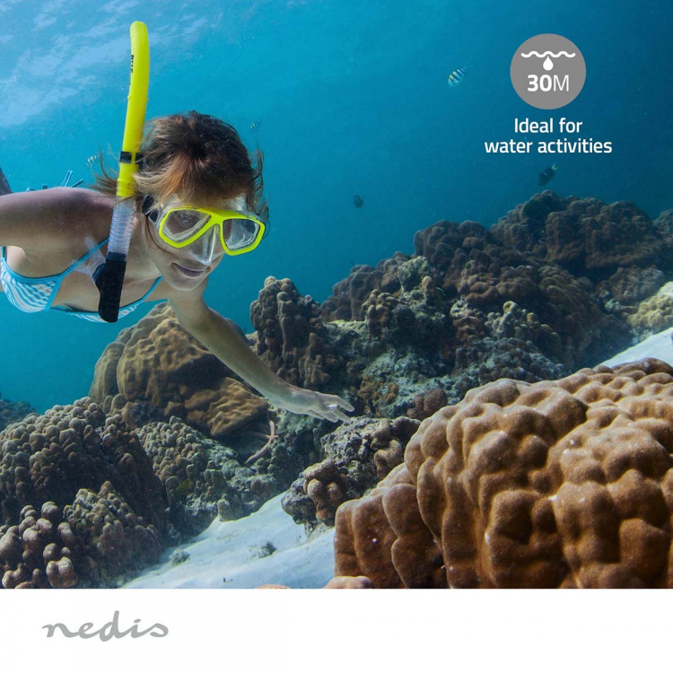 Nedis Action Cam | Dobbelt Skærm | 5K@30fps | 16 MPixel | Vandtæt op til: 30.0 m | 80 min | Wi-Fi | App tilgængelig til: Android™ / IOS | Montering inkluderet | Sort Nedis Action Cam | Dobbelt Skærm | 5K@30fps | 16 MPixel | Vandtæt op til: 30.0 m | 80 min | Wi-Fi | App tilgængelig til: Android™ / IOS | Montering inkluderet | Sort