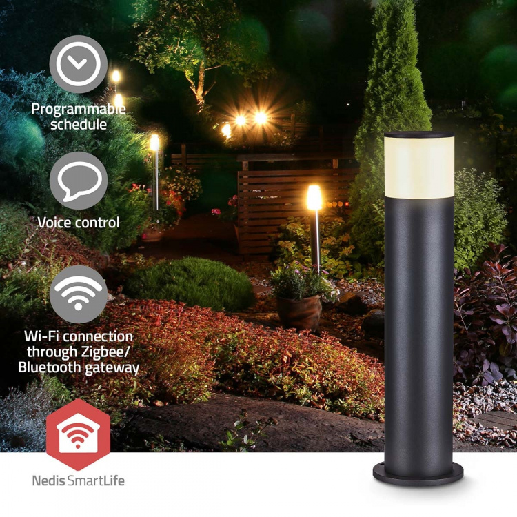Nedis Smartlife udendørs lys | 360 lm | Zigbee 3.0 | 10 + 4 W | RGB / Varm Hvid | 2700 K | Aluminium | Android™ / IOS Nedis Smartlife udendørs lys | 360 lm | Zigbee 3.0 | 10 + 4 W | RGB / Varm Hvid | 2700 K | Aluminium | Android™ / IOS