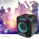 Nedis Bluetooth® Party Speaker | Maksimal batteritid: 5 timer | 150 W | Bærehåndtag | Fest lys | Kan parres | Equalizer | Orange / Sort Nedis Bluetooth® Party Speaker | Maksimal batteritid: 5 timer | 150 W | Bærehåndtag | Fest lys | Kan parres | Equalizer | Orange / Sort