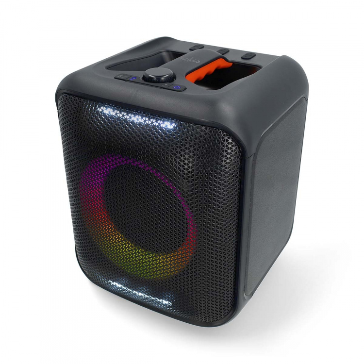 Nedis Bluetooth® Party Speaker | Maksimal batteritid: 5 timer | 150 W | Bærehåndtag | Fest lys | Kan parres | Equalizer | Orange / Sort Nedis Bluetooth® Party Speaker | Maksimal batteritid: 5 timer | 150 W | Bærehåndtag | Fest lys | Kan parres | Equalizer | Orange / Sort
