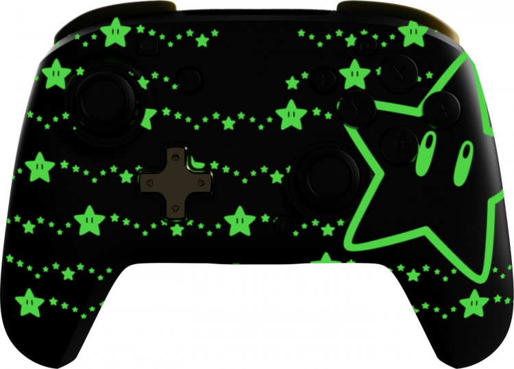 PDP Gaming Rematch Glow Wireless Controller - trådlös spelkontroll, Mario Stars, Switch