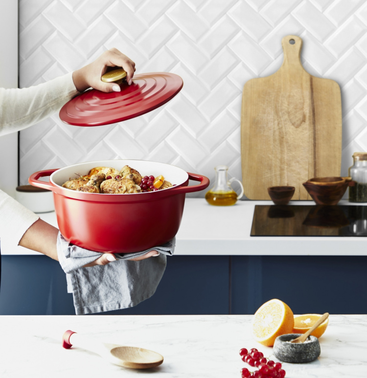 Tefal Air -gjutjärnsgryta, 4,7 L, röd