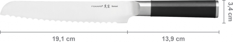 Fiskars Sensei brödkniv, 19 cm