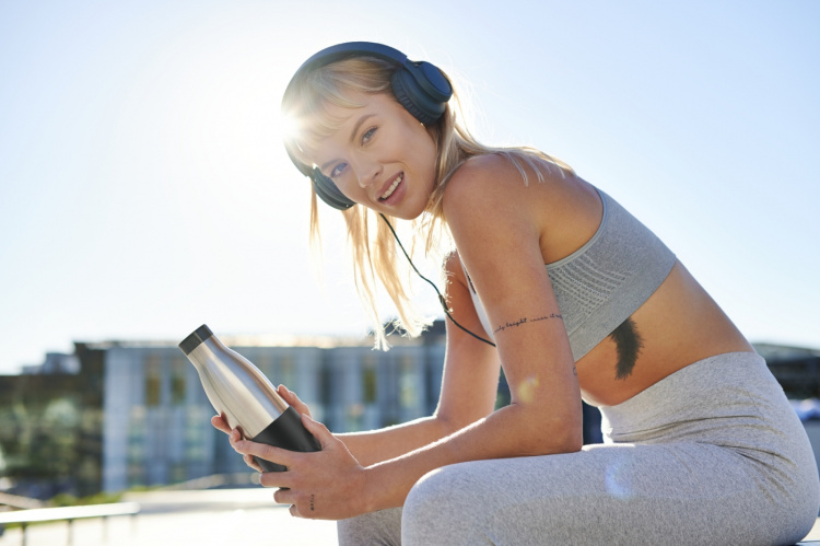 Tefal Bludrop Sleeve dricksflaska, 0,7 L, svart/stål