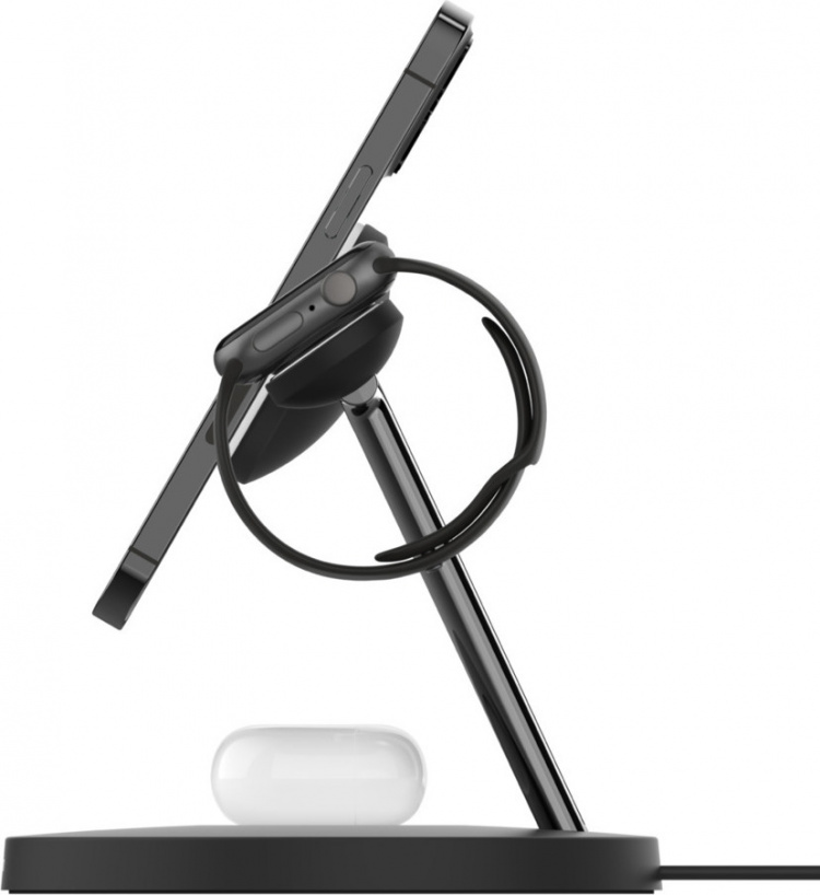 Belkin BoostCharge Pro 3-i-1 trådlös laddningsstation med MagSafe, svart