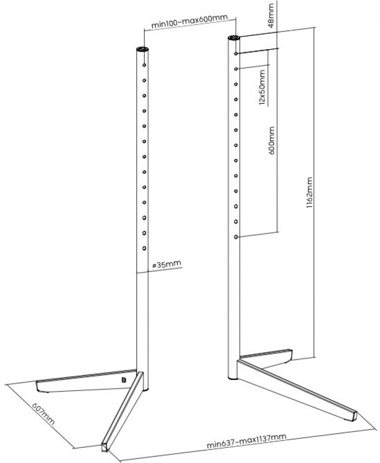 One For All WM7610 golvstativ för 32-65