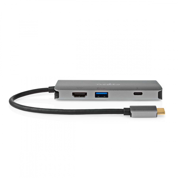Nedis USB Multi-Port Adapter | 7-i-1 | USB 3.2 Gen 1 | USB-C™ Han | HDMI ™ -udgang / Micro SD / RJ45 Hun / SD / USB-C™ Hun / 3x USB-A Hun | 5 Gbps | 0.20 m | Runde | Guldplateret | PVC | Antracit | Box