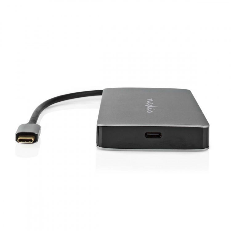 Nedis USB Multi-Port Adapter | 7-i-1 | USB 3.2 Gen 1 | USB-C™ Han | Micro SD / RJ45 Hun / SD / USB-C™ Hun / 2x HDMI™ / 2x USB-A Hun | 5 Gbps | 0.20 m | Runde | Guldplateret | PVC | Antracit | Box