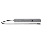 Nedis USB Multi-Port Adapter | 10-i-1 | USB 3.2 Gen 1 | USB-C™ Han | Micro SD / RJ45 Hun / SD / 2x HDMI™ / 2x USB-C™ / 3x USB-A Hun | 0.40 m | Runde | Guldplateret | TPE | Antracit | Box