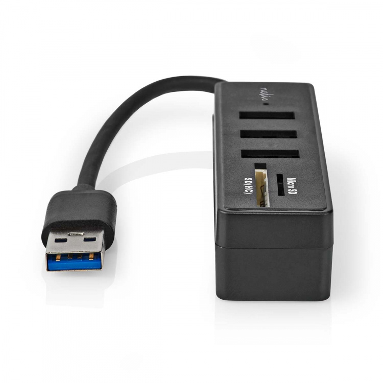 Nedis USB-hub | USB-A Male | 3x USB A Female | 5-Port port(s) | USB 3.2 Gen 1 | USB Drevet | 5 Gbps | SD & MicroSD