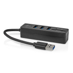 Nedis USB-hub | USB-A Male | 3x USB A Female | 5-Port port(s) | USB 3.2 Gen 1 | USB Drevet | 5 Gbps | SD & MicroSD
