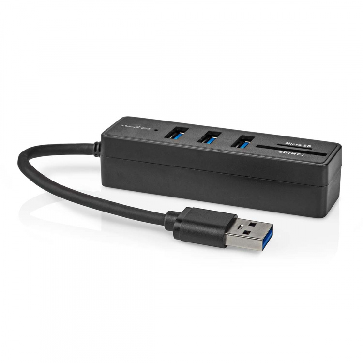 Nedis USB-hub | USB-A Male | 3x USB A Female | 5-Port port(s) | USB 3.2 Gen 1 | USB Drevet | 5 Gbps | SD & MicroSD