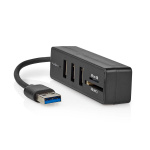 Nedis USB-hub | USB-A Male | 3x USB A Female | 5-Port port(s) | USB 3.2 Gen 1 | USB Drevet | 5 Gbps | SD & MicroSD