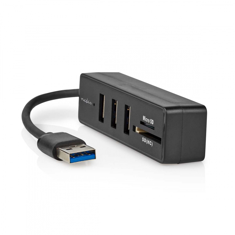 Nedis USB-hub | USB-A Male | 3x USB A Female | 5-Port port(s) | USB 3.2 Gen 1 | USB Drevet | 5 Gbps | SD & MicroSD