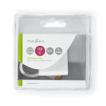 Nedis USB Multi-Port Adapter | 2-i-1 | USB 3.2 Gen 1 | USB-C™ Han | 2x USB-A | 1000 Mbps | 0.20 m | Runde | Nikkelplateret | PVC | Hvid | Blister