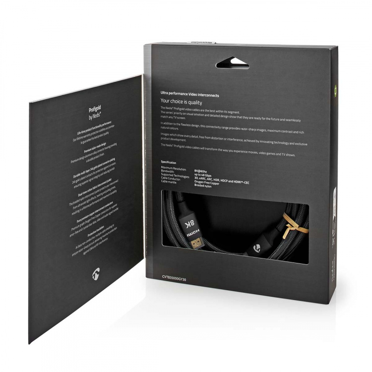 Nedis Ultra High Speed HDMI ™ kabel | HDMI™ Stik | HDMI™ Stik | 8K@60Hz | 48 Gbps | 3.00 m | Runde | 6.7 mm | Gun Metal Grå | Cover Window Box Nedis Ultra High Speed HDMI ™ kabel | HDMI™ Stik | HDMI™ Stik | 8K@60Hz | 48 Gbps | 3.00 m | Runde | 6.7 mm | Gun Metal Grå | Cover Window Box