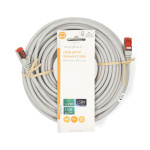 Nedis Kat 6 kabel | RJ45 Han | RJ45 Han | S/FTP | 20.0 m | Runde | LSZH | Grå | Label