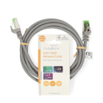 Nedis CAT7 netværkskabel | S/FTP | RJ45 Han | RJ45 Han | 2.00 m | Snagless | Runde | LSZH | Grå | Label