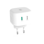Nedis Vægoplader | 45 W | GaN | PD3.0 45W | Hurtigopladningsfunktion | 2.25 A / 3.0 A | Antal output: 2 | 2x USB-C™ | Automatisk Valgt Spænding | Hvid