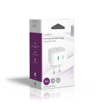 Nedis Vægoplader | 45 W | GaN | PD3.0 45W | Hurtigopladningsfunktion | 2.25 A / 3.0 A | Antal output: 2 | 2x USB-C™ | Automatisk Valgt Spænding | Hvid
