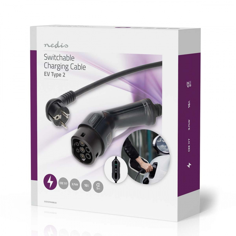 Nedis Bærbar oplader til elbiler | AT-N05V3V3-F 3G1.5 | 1380 / 2300 / 3680 W | 6 / 8 / 10 / 13 / 16 A | 1 Phase | 5.00 m | Sort | Gaveæske Nedis Bærbar oplader til elbiler | AT-N05V3V3-F 3G1.5 | 1380 / 2300 / 3680 W | 6 / 8 / 10 / 13 / 16 A | 1 Phase | 5.00 m | Sort | Gaveæske