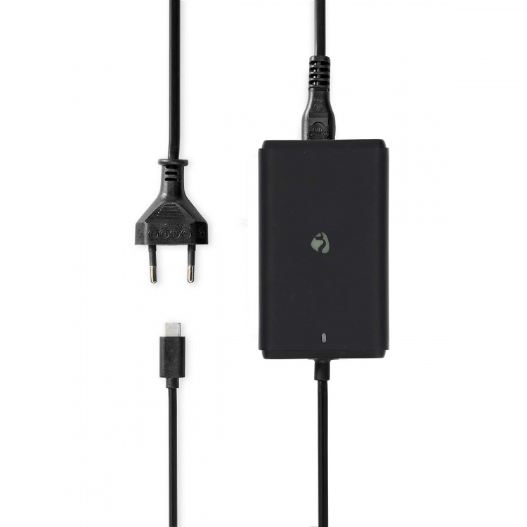 Nedis notebook-adapter | GaN | 45 W | 5 / 9 / 12 / 15 / 20 V DC | 2.25 / 2.33 / 2.92 / 3.0 A | Brugt til: Notebook / Smartphone / Tablet | Euro / Type-C (CEE 7/16)