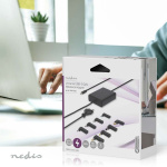 Nedis notebook-adapter | GaN | 100 W | 5 / 9 / 12 / 15 / 20 V DC | 3.0 / 5.0 A | Brugt til: Notebook / Smartphone / Tablet | Euro / Type-C (CEE 7/16) Nedis notebook-adapter | GaN | 100 W | 5 / 9 / 12 / 15 / 20 V DC | 3.0 / 5.0 A | Brugt til: Notebook / Smartphone / Tablet | Euro / Type-C (CEE 7/16)