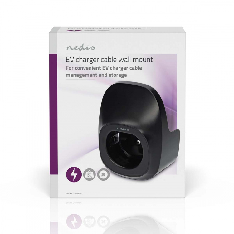 Nedis Tilbehør til elektriske køretøjer | Opbevaring og organisering | Kabelholder | Sort | Polycarbonate