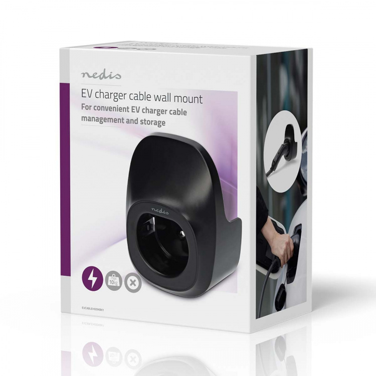 Nedis Tilbehør til elektriske køretøjer | Opbevaring og organisering | Kabelholder | Sort | Polycarbonate